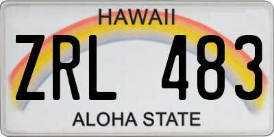 HI license plate ZRL483
