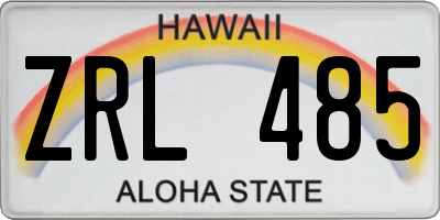 HI license plate ZRL485