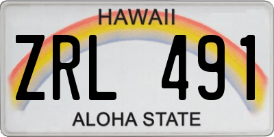 HI license plate ZRL491