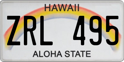 HI license plate ZRL495