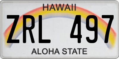 HI license plate ZRL497