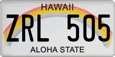 HI license plate ZRL505