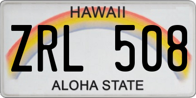 HI license plate ZRL508