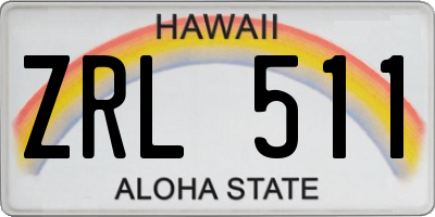 HI license plate ZRL511