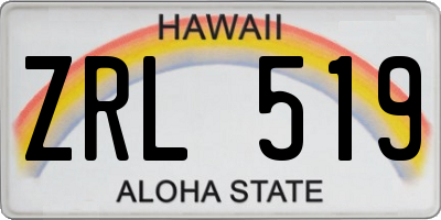 HI license plate ZRL519