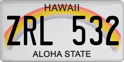 HI license plate ZRL532