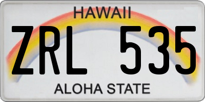 HI license plate ZRL535