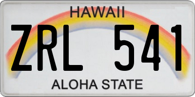 HI license plate ZRL541