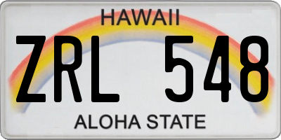 HI license plate ZRL548
