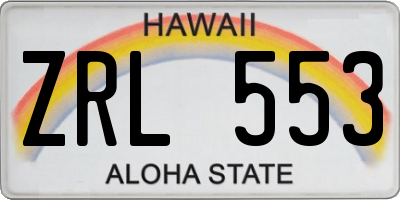 HI license plate ZRL553