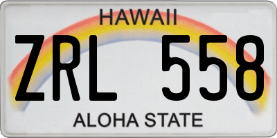 HI license plate ZRL558