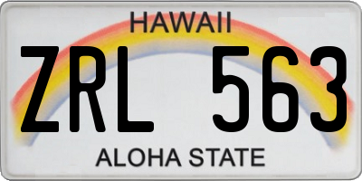 HI license plate ZRL563
