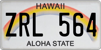 HI license plate ZRL564
