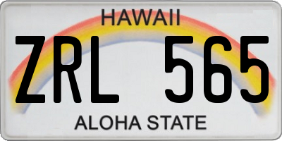 HI license plate ZRL565
