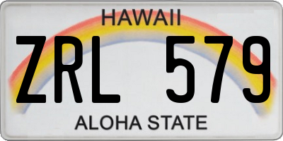 HI license plate ZRL579