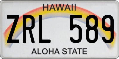 HI license plate ZRL589