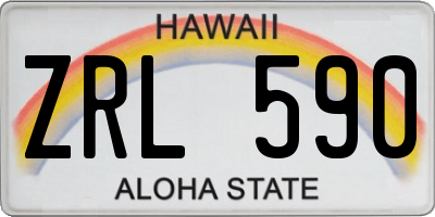 HI license plate ZRL590