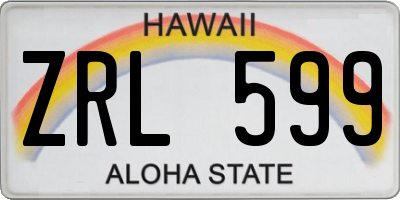 HI license plate ZRL599