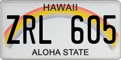 HI license plate ZRL605