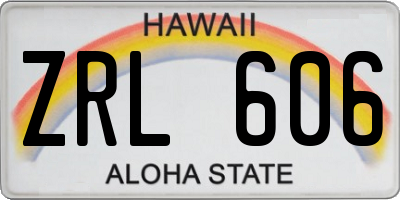 HI license plate ZRL606
