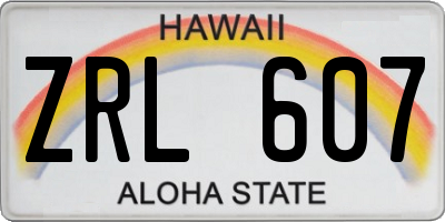 HI license plate ZRL607
