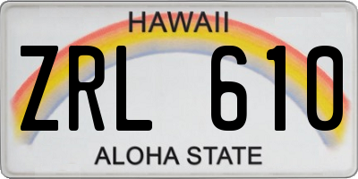 HI license plate ZRL610