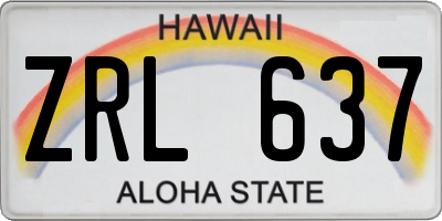 HI license plate ZRL637