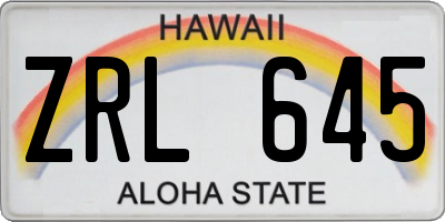 HI license plate ZRL645