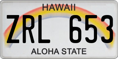 HI license plate ZRL653