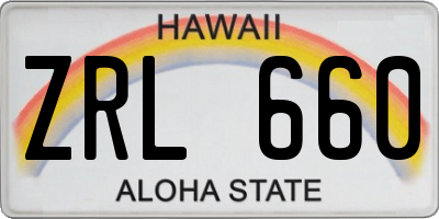 HI license plate ZRL660