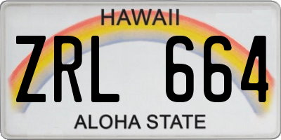 HI license plate ZRL664