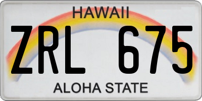 HI license plate ZRL675