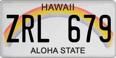 HI license plate ZRL679