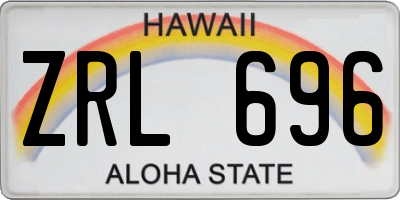 HI license plate ZRL696