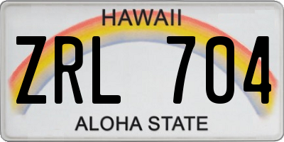 HI license plate ZRL704