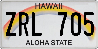 HI license plate ZRL705