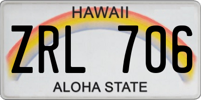 HI license plate ZRL706