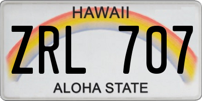 HI license plate ZRL707