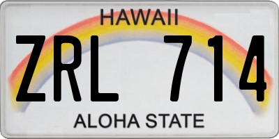 HI license plate ZRL714