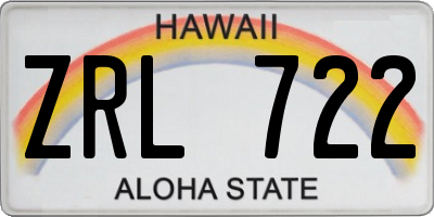 HI license plate ZRL722