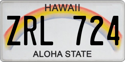 HI license plate ZRL724