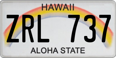 HI license plate ZRL737
