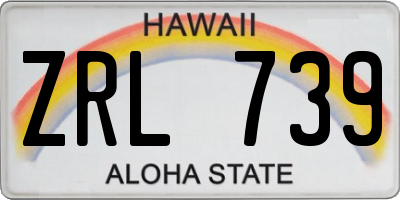 HI license plate ZRL739