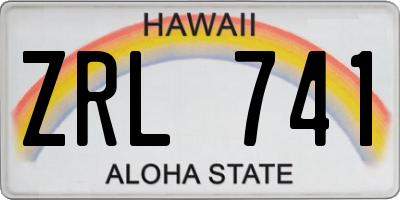 HI license plate ZRL741