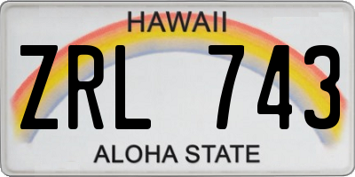 HI license plate ZRL743