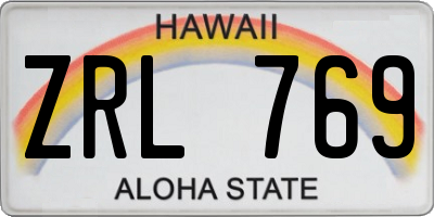 HI license plate ZRL769