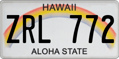 HI license plate ZRL772