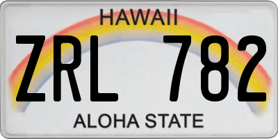 HI license plate ZRL782
