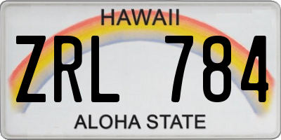 HI license plate ZRL784