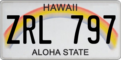 HI license plate ZRL797